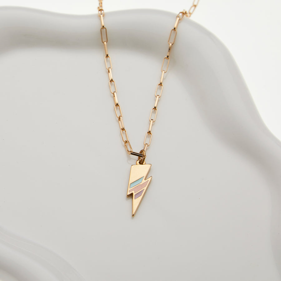 Bolt Necklace in Gold
