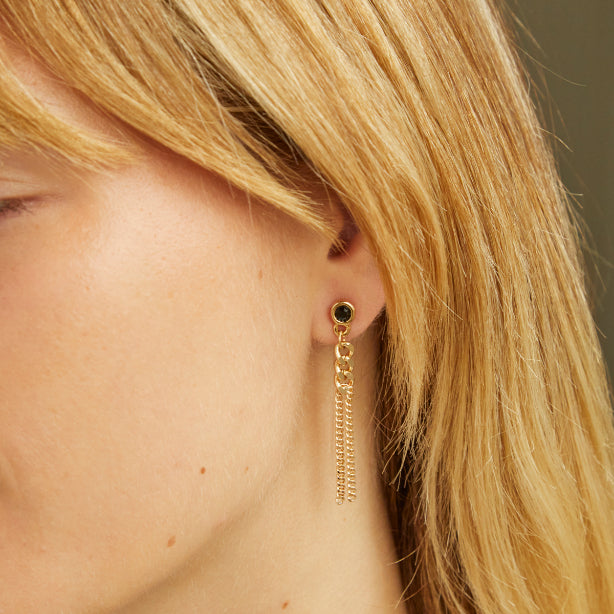 Clara Earrings in Black/Gold