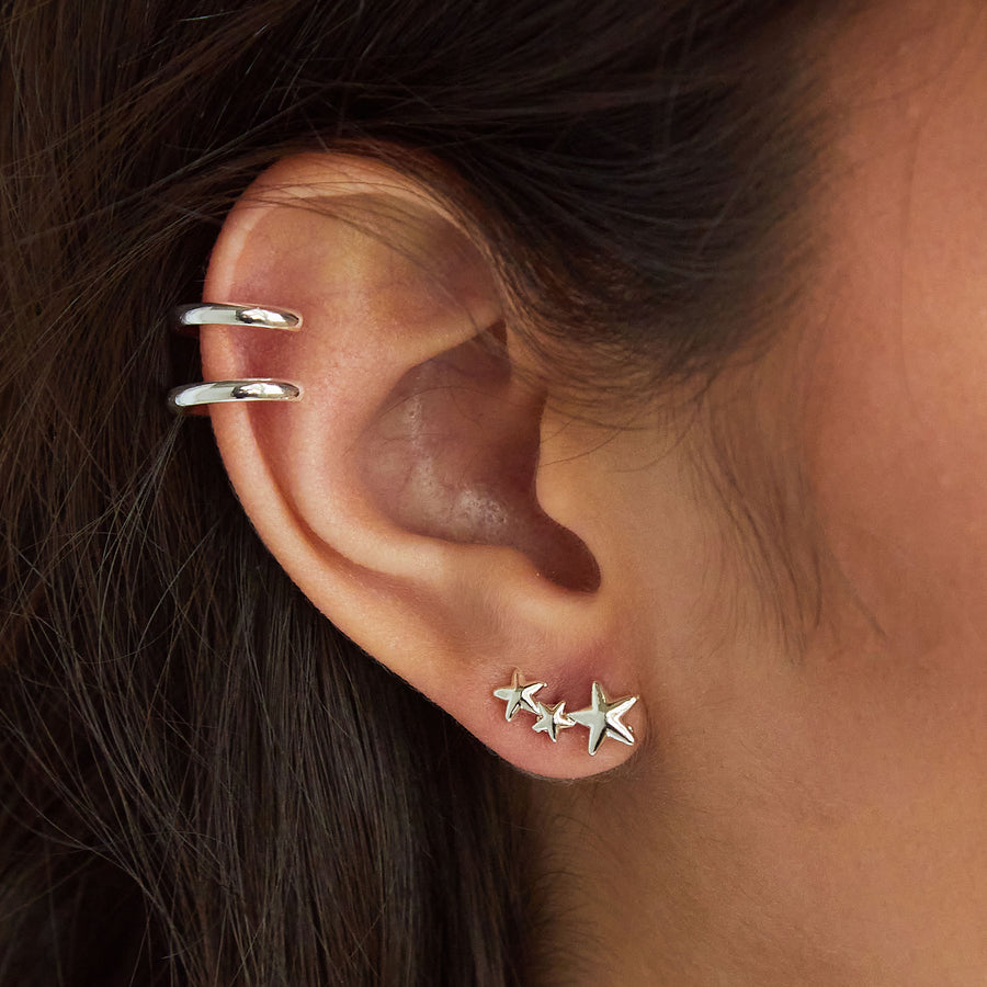 Star Earrings in Silver