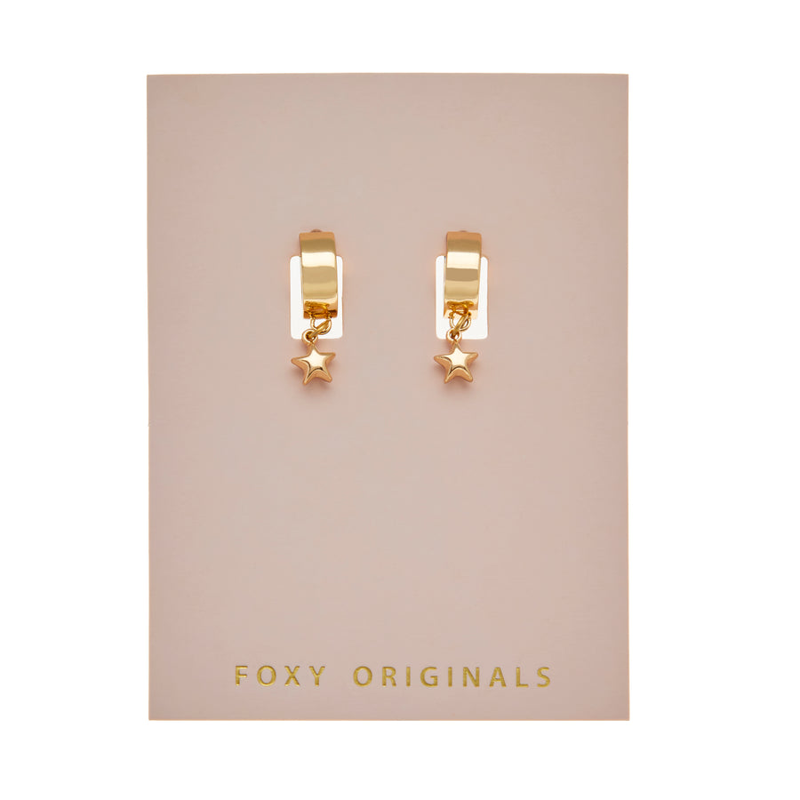 Puffy Star Earrings in Gold