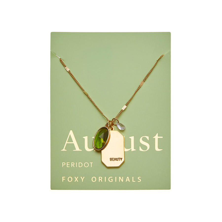 August Birthstone Necklace in Gold
