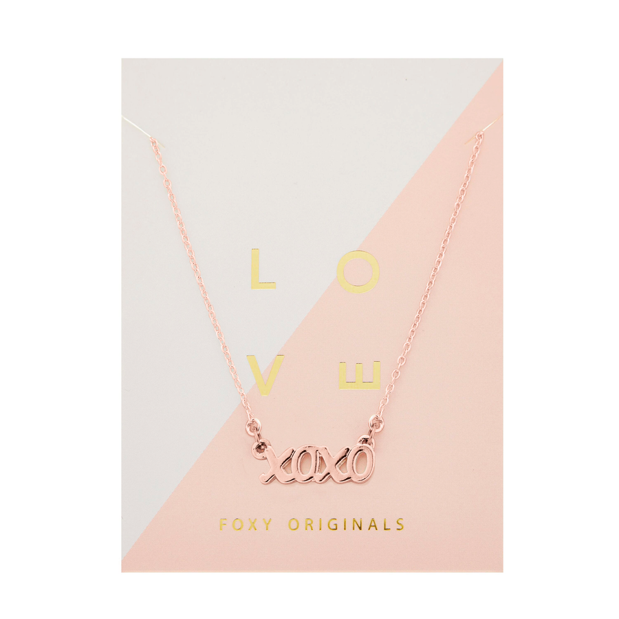 Xoxo Necklace in Rose Gold