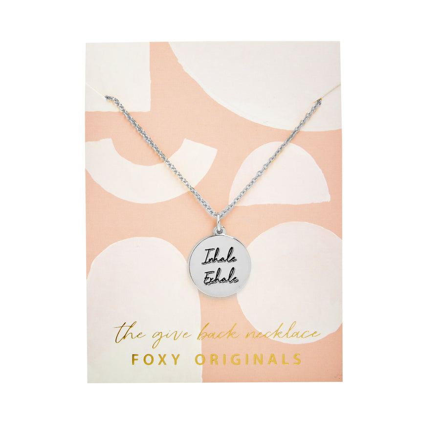 Inhale Exhale Necklace in Silver