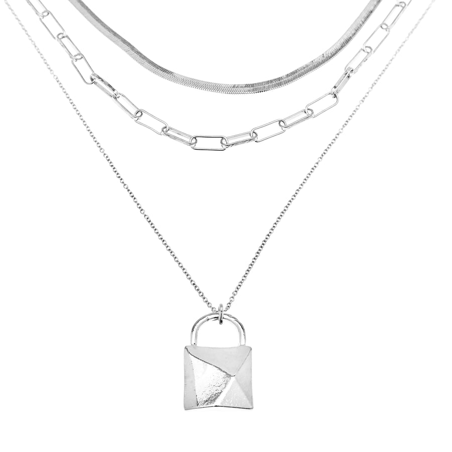 Lock Necklace in Silver
