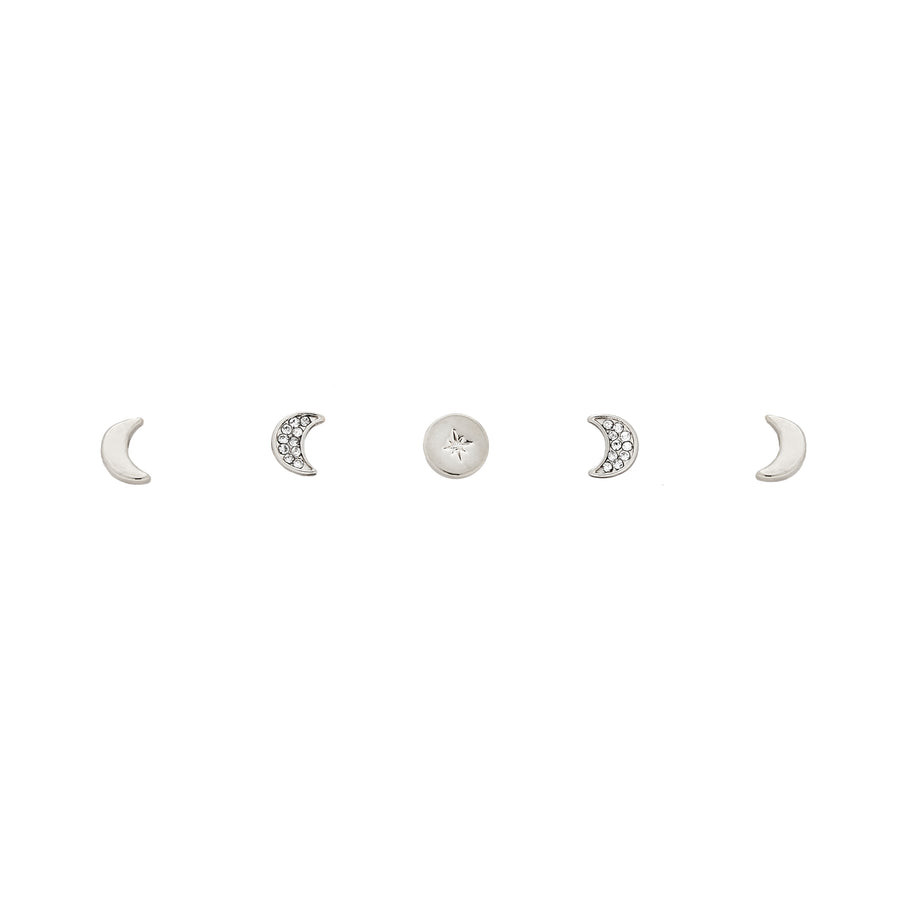 Moon Phases Earrings in Silver
