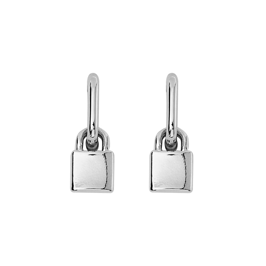 Lock Earrings in Silver