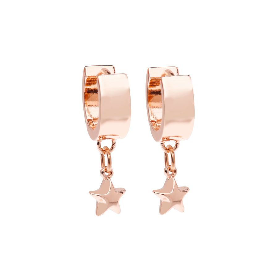 Puffy Star Earrings in Rose Gold