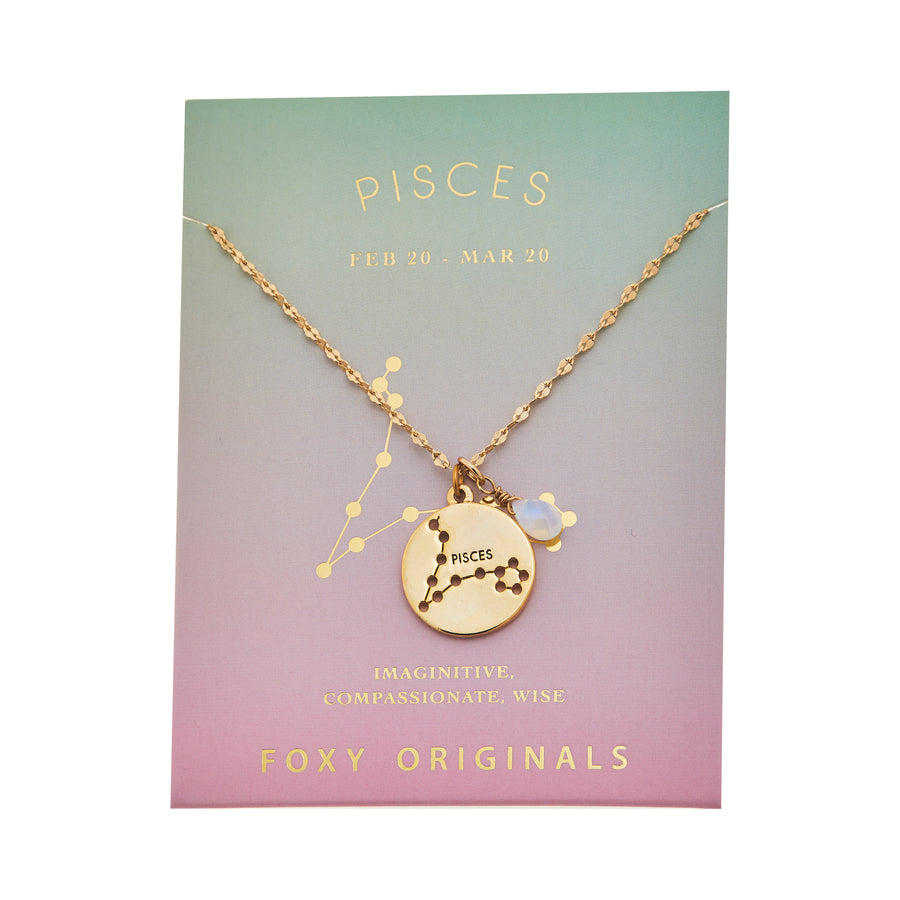 Pisces Stargazer Necklace in Gold