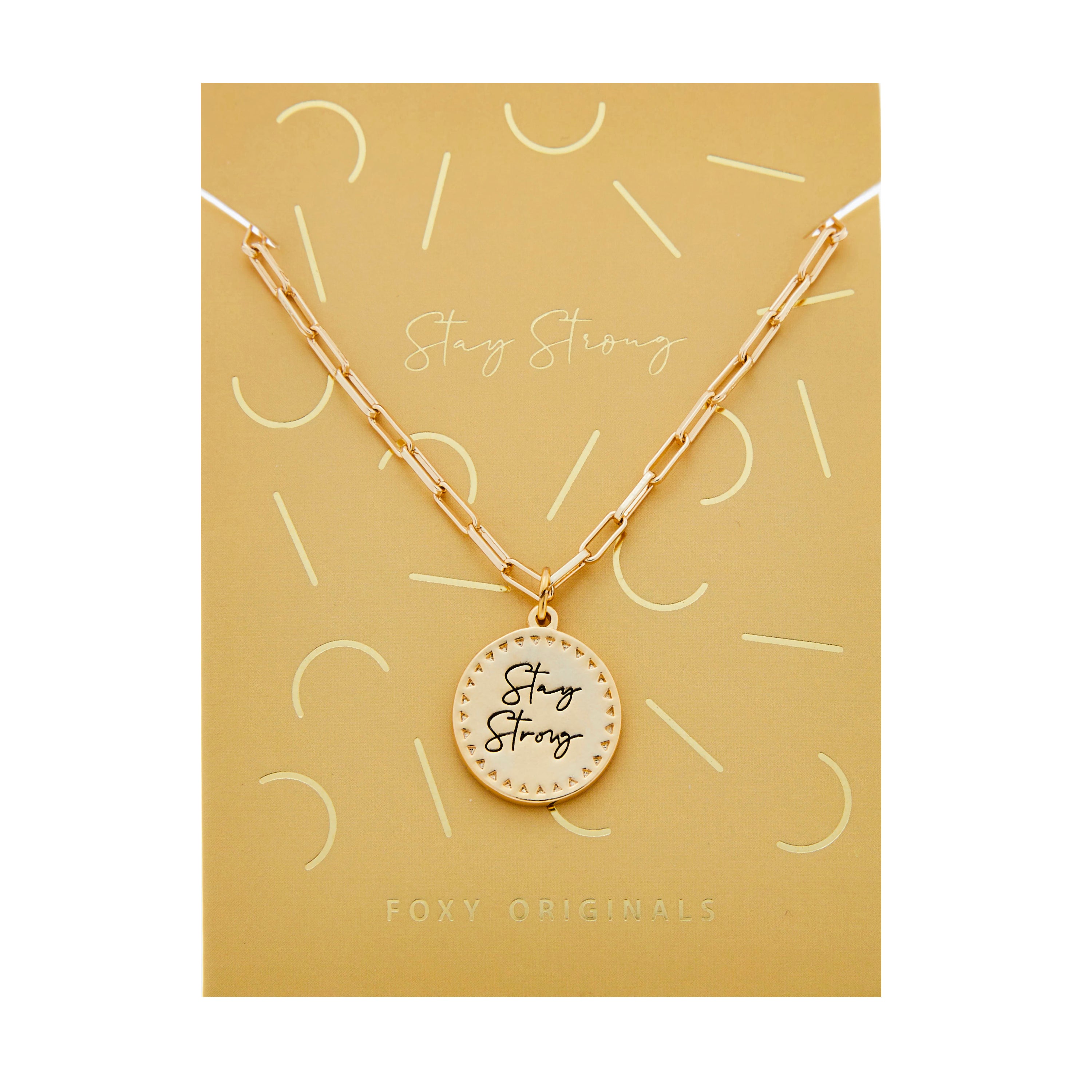 勇気【Foxy Originals】”STAY STRONG” NECKLACE★カナダ発 Stay Strong Necklace in Gold – Foxy Originals