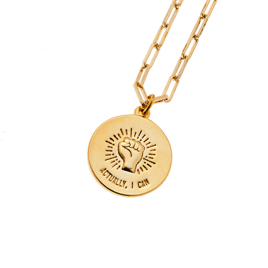 Stay Strong Necklace in Gold - Actually I Can