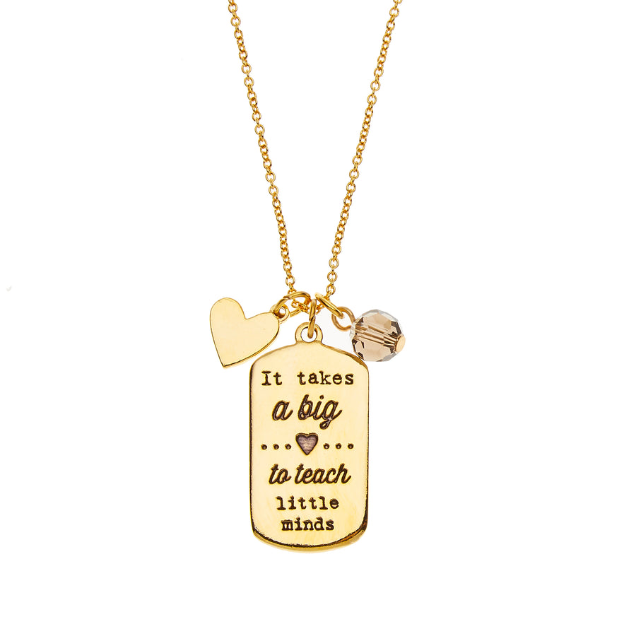 Teachers Charm Necklace in Gold