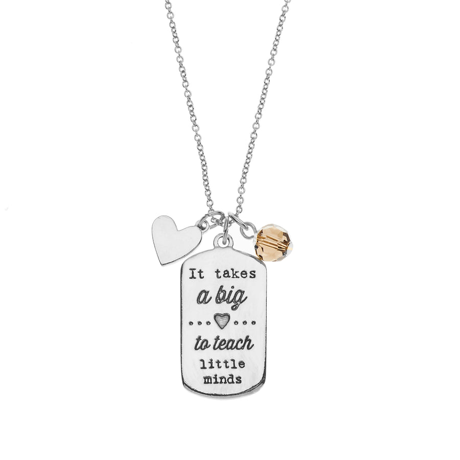 Teachers Charm Necklace in Silver