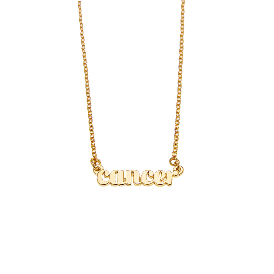 Cancer Zodiac Necklace in Gold