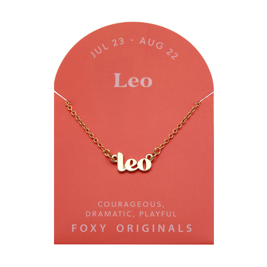 Leo Zodiac Necklace in Gold