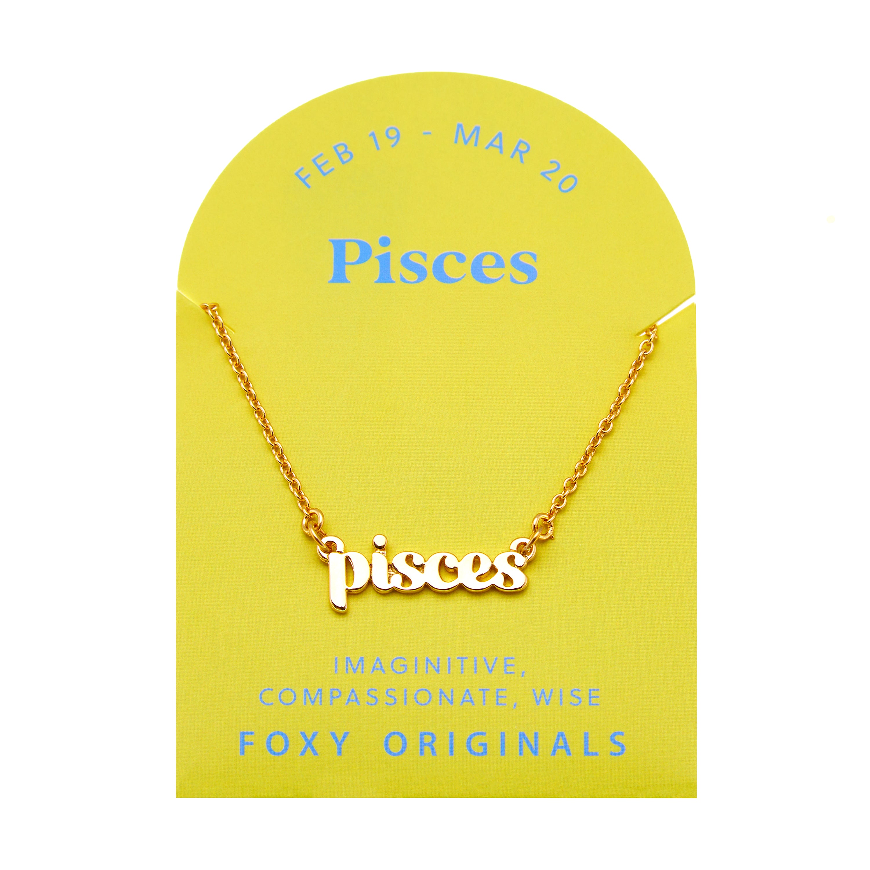 Pisces Zodiac Necklace in Gold – Foxy Originals