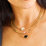 Freya Necklace in Black/Silver