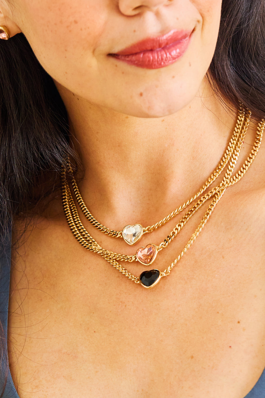 Freya Necklace in Black/Gold