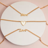 Amour Heart Necklace in Black/Silver