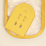 Letter A Stud Earring Set in Gold