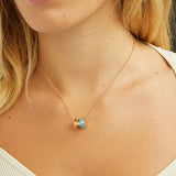 Ada Charm Necklace in Blue/Gold