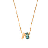 Ada Charm Necklace in Blue/Gold