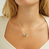 Ada Charm Necklace in Blue/Silver