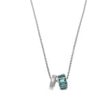 Ada Charm Necklace in Blue/Silver