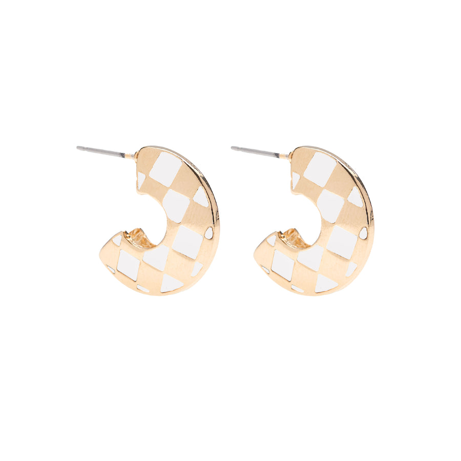 Bailey Earrings in Gold/White