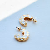 Bailey Earrings in Gold/White