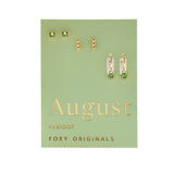 August Birthstone Earrings in Gold