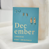December Birthstone Earrings in Gold