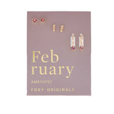 February Birthstone Earrings in Gold