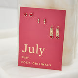 July Birthstone Earrings in Gold