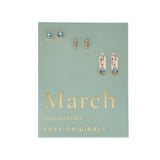March Birthstone Earrings in Gold