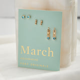 March Birthstone Earrings in Gold