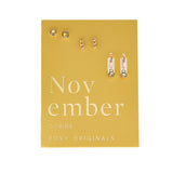 November Birthstone Earrings in Gold