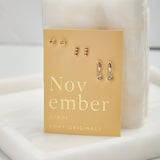 November Birthstone Earrings in Gold