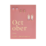 October Birthstone Earrings in Gold