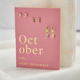 October Birthstone Earrings in Gold
