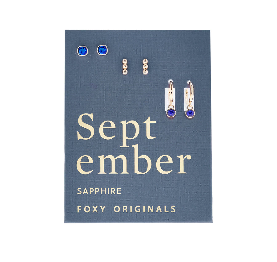 September Birthstone Earrings in Gold