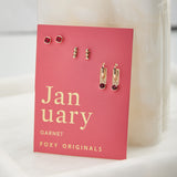 January Birthstone Earrings in Gold