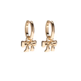 Bow Huggie Hoop Earrings in Gold