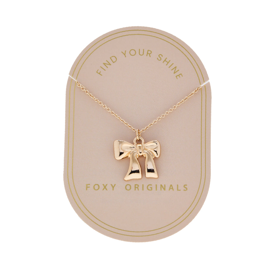 Bow Necklace in Gold