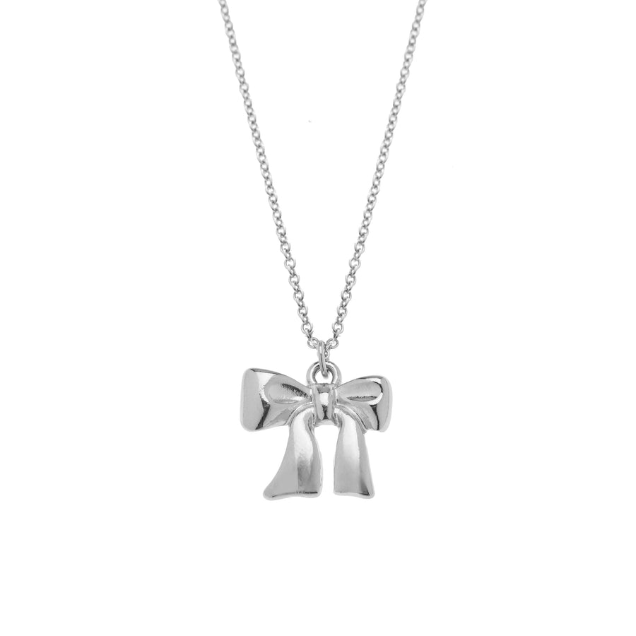 Bow Necklace in Silver