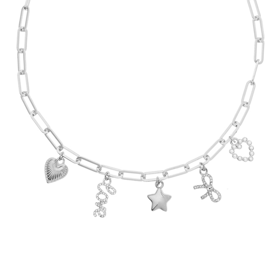 Bella Charm Necklace in Silver