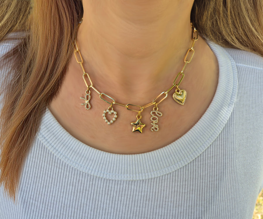 Bella Charm Necklace in Gold