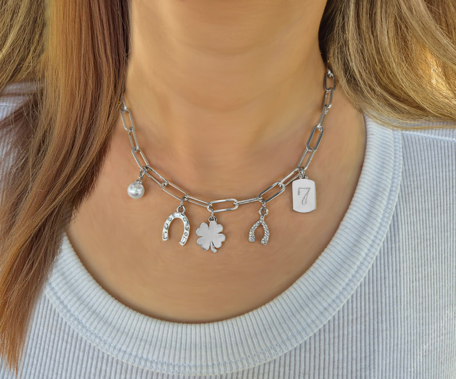 Lucky Charm Necklace in Silver
