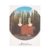 Maple Leaf Hoop Earrings in Gold