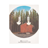 Maple Leaf Hoop Earrings in Silver