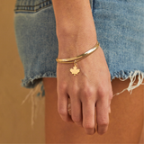 Maple Leaf Adjustable Bracelet in Gold